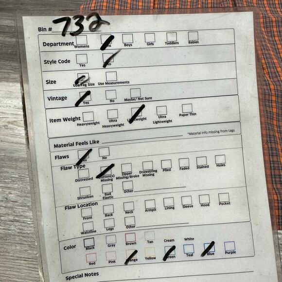 Vintage 90s Ralph Lauren Orange Blue Tartan Plaid Mens L‎ Button Down Big Shirt - Picture 8 of 8